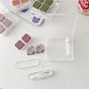2pcs Set Eyes Care Container Cute Lens Case Travel Glasses Lenses Fashion Classic Box Kit Holder Marble Contact Lens Case-F 1PC Yellow,Russian Federation view 2