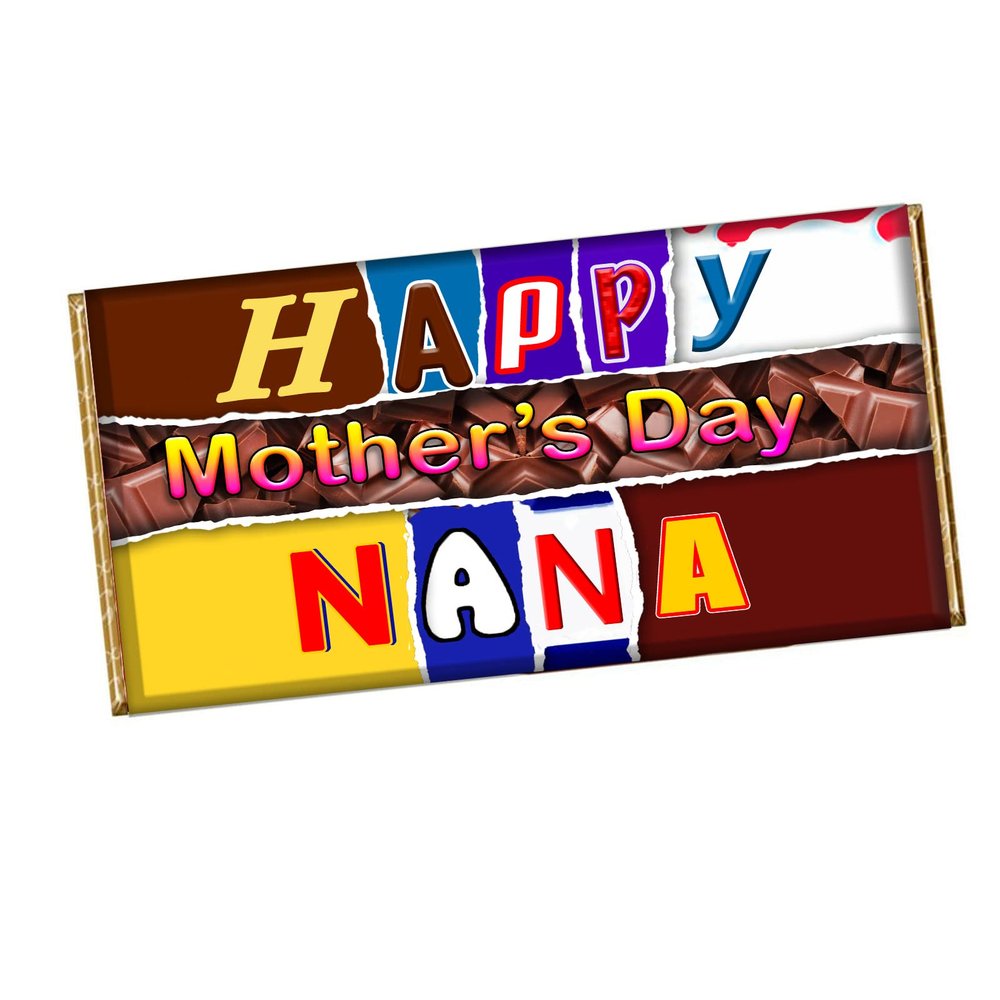 Happy Mother's day Novelty Chocolate Bar Wrapper Label for Nana Granny Ammi, Mum, Mam, Mummy, Mother Gift Present #805 (without chocolate bar)