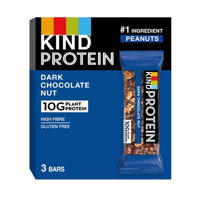 KIND Protein Bars, Gluten Free Snack Bars, Dark Chocolate Nut, High Fibre, Healthy Snack, Source of Protein, No Artificial Colours, Flavours or Preservatives, Multipack 3 x 42g