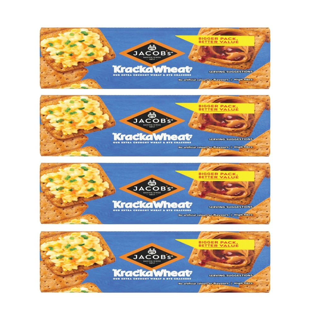 Jacobs Krackawheat Crackers 200g x4 Packs Multibuy bulk 800g total