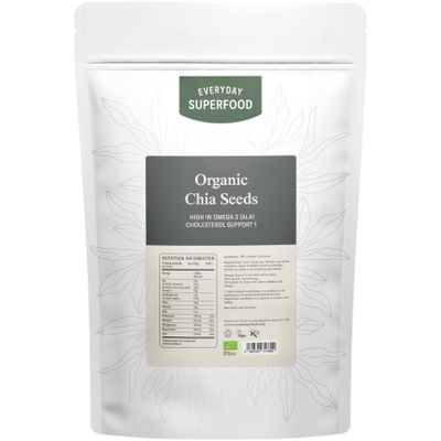 Everyday Superfood Organic Chia Seeds 900g, Premium Whole Black Chia Seed Great Ingredient for Weight Loss Diets