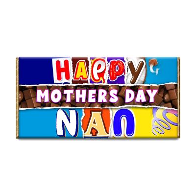 Happy Mother's Day Nan Chocolate Bar Gift Wrapper Label Gift Present For Mom Mummy Grandma (#833) (without chocolate bar)