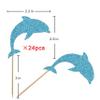 Trelsan 24 Piece Dolphin Cupcake Toppers - Blue Glitter Cupcake Toppers - Baby Shower - Birthday Party Sea Creature Themed Cake Toppers view 2