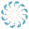 Trelsan 24 Piece Dolphin Cupcake Toppers - Blue Glitter Cupcake Toppers - Baby Shower - Birthday Party Sea Creature Themed Cake Toppers view 3