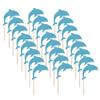 Trelsan 24 Piece Dolphin Cupcake Toppers - Blue Glitter Cupcake Toppers - Baby Shower - Birthday Party Sea Creature Themed Cake Toppers view 4