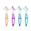 4 Pcs Denture Toothbrush, Double Bristle Head Denture Cleaning Brush Set, Portable False Teeth Brushes for Denture Care Denture Cleaner (4 Colors) view 1