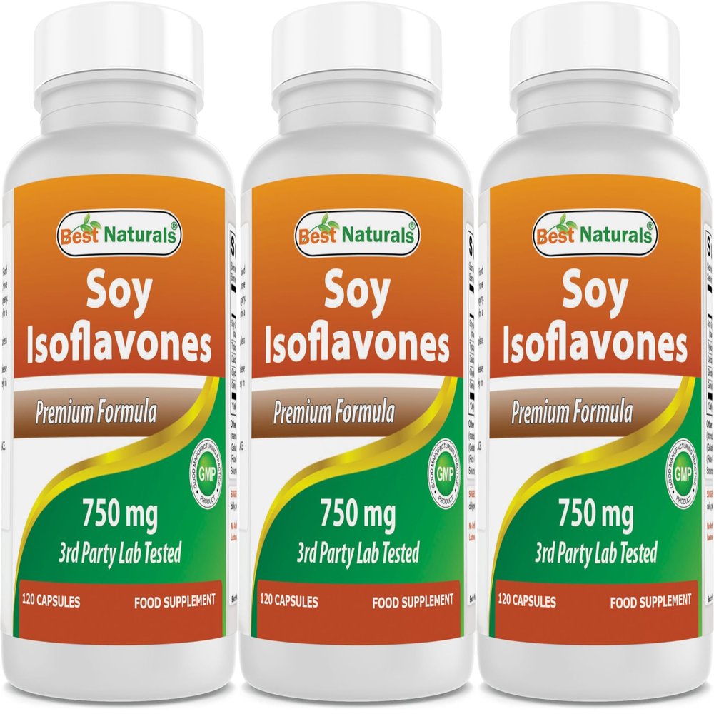 Best Naturals Soy Isoflavones 750 Mg 120 Capsules (120 Count (Pack of 3))