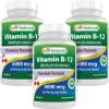 Best Naturals Vitamin B-12 as Methylcobalamin (Methyl B12), 6000 mcg 60 Sublingual Tablets (60 Count (Pack of 3)) view 1