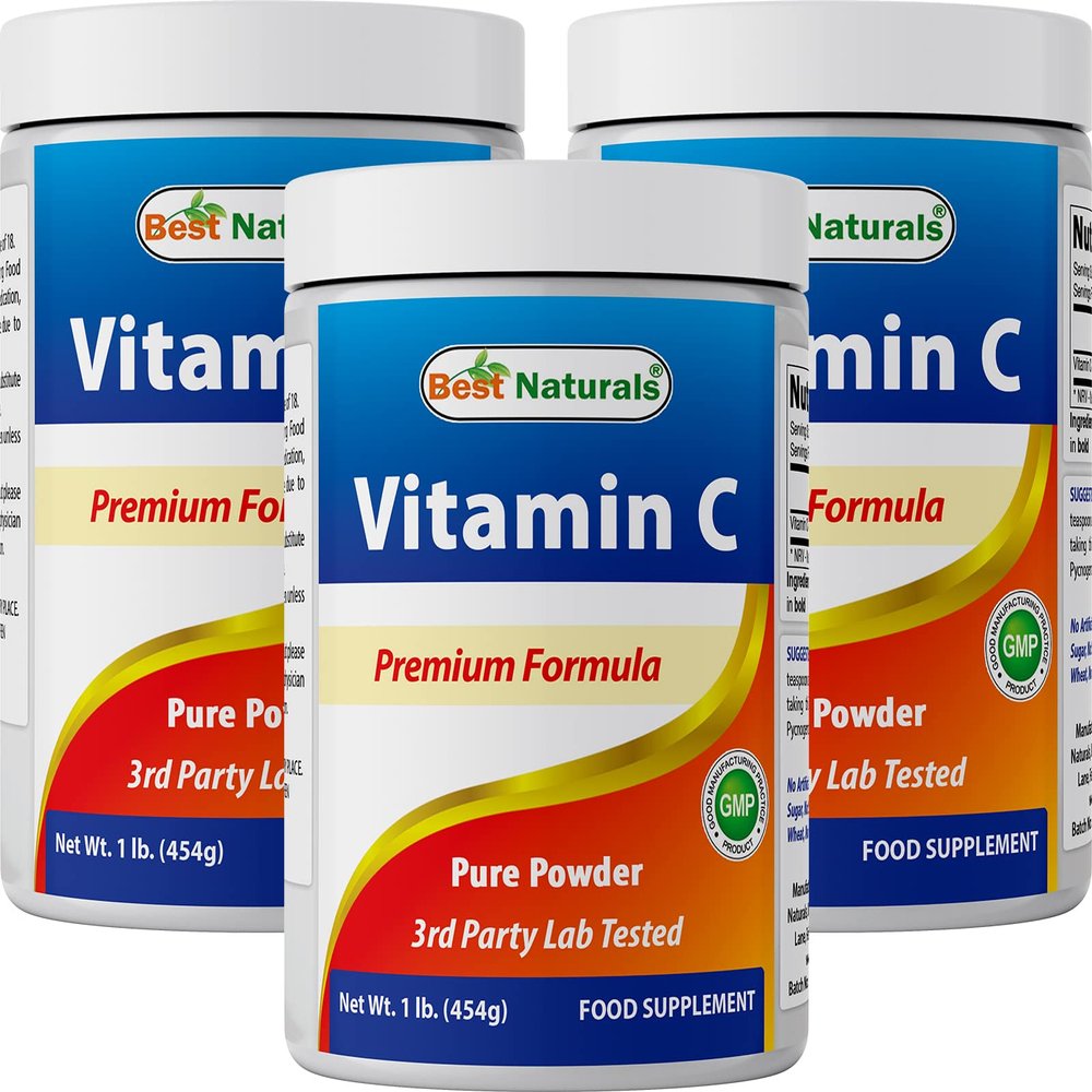 Best Naturals 100% Pure Vitamin C Powder 1 lb (454 grams) Powder (Also Called Ascorbic Acid) (1 LB (Pack of 3))