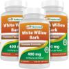 Best Naturals White Willow Bark 400 mg 180 Capsules (180 Count (Pack of 3)) view 1