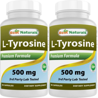 Best Naturals L-Tyrosine 500 mg 90 Capsules (90 Count (Pack of 2))