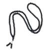 108 Meditation Beads Agate Crystal Necklace Jewellery for Women (Black 6mm) view 1