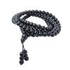 108 Meditation Beads Agate Crystal Necklace Jewellery for Women (Black 6mm) view 2
