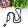 108 Meditation Beads Agate Crystal Necklace Jewellery for Women (Black 6mm) view 4