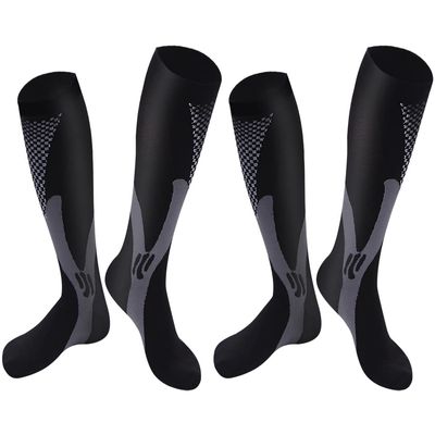 2 Pair Compression Socks Women & Men Compression Stockings 20-30mmHg Support Socks Knee High Cushioned Graduated Support Stockings for l Running, Athletic, Travel