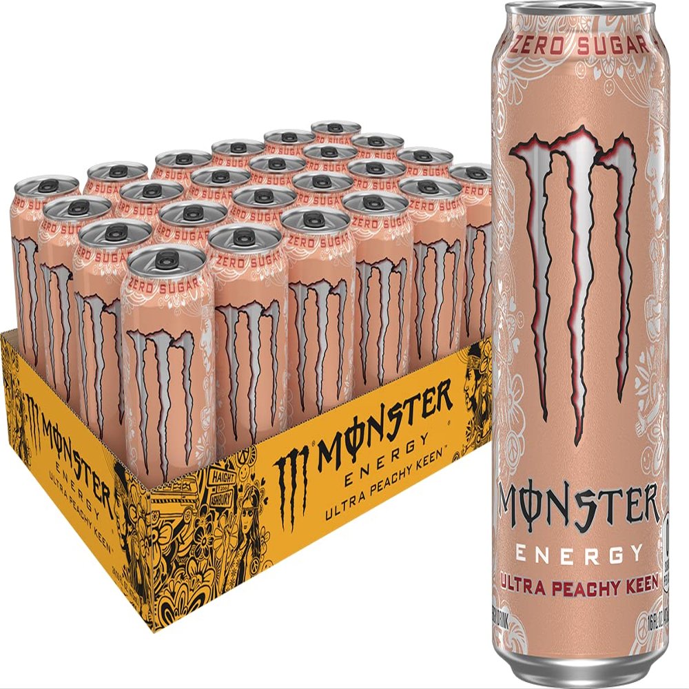 Monster Energy Ultra Peachy Keen, Sugar Free Energy Drink, 16oz