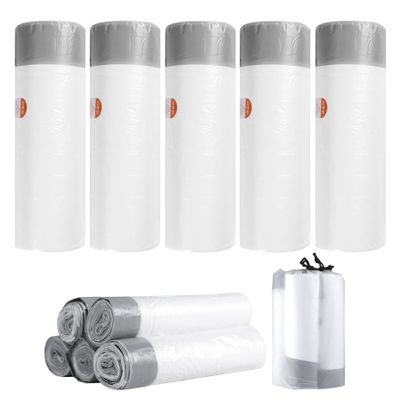 5 Rolls 20L Bin Bags Bin Liners Drawstring Rubbish Bags, Small Bin Bags Degradable Trash Bags Unscented Indoor Garbage Bags for Bedroom Kitchen Office 50x55cm, 20L