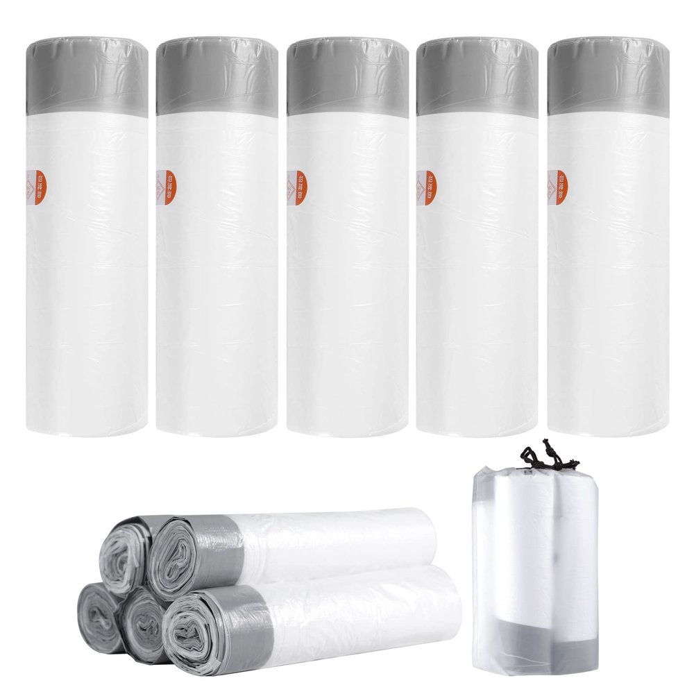 5 Rolls 20L Bin Bags Bin Liners Drawstring Rubbish Bags, Small Bin Bags Degradable Trash Bags Unscented Indoor Garbage Bags for Bedroom Kitchen Office 50x55cm, 20L