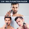 Hatteker Mens Electric Shavers Razor Beard Trimmer Rotary Facial Head Shaver for Men Sideburn Trimmer Wet Dry IPX7 Waterproof Rechargeable Cordless 3 in 1 view 2