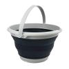 SAMMART 8.5L Collapsible Plastic Bucket - Foldable Tub - Portable Fishing Water Pail - Space Saving Outdoor Waterpot (Grey/Slate Grey, 8.5L Round) view 1