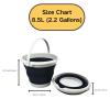 SAMMART 8.5L Collapsible Plastic Bucket - Foldable Tub - Portable Fishing Water Pail - Space Saving Outdoor Waterpot (Grey/Slate Grey, 8.5L Round) view 3