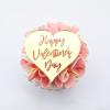 12 Valentine's Day Acrylic Cupcake Toppers Heart shaped Valentines toppers Love Valentine Toppers (MIRROR GOLD) view 1