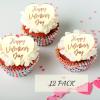 12 Valentine's Day Acrylic Cupcake Toppers Heart shaped Valentines toppers Love Valentine Toppers (MIRROR GOLD) view 2