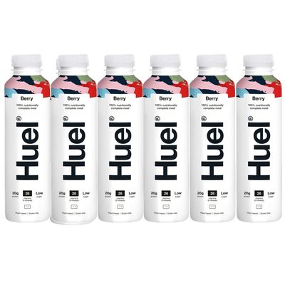 Huel Vegan Berry Fruit Drink Natural Smoothie Meal Vitamins Minerals Low Sugar Protein Juice (6 x 500ml)