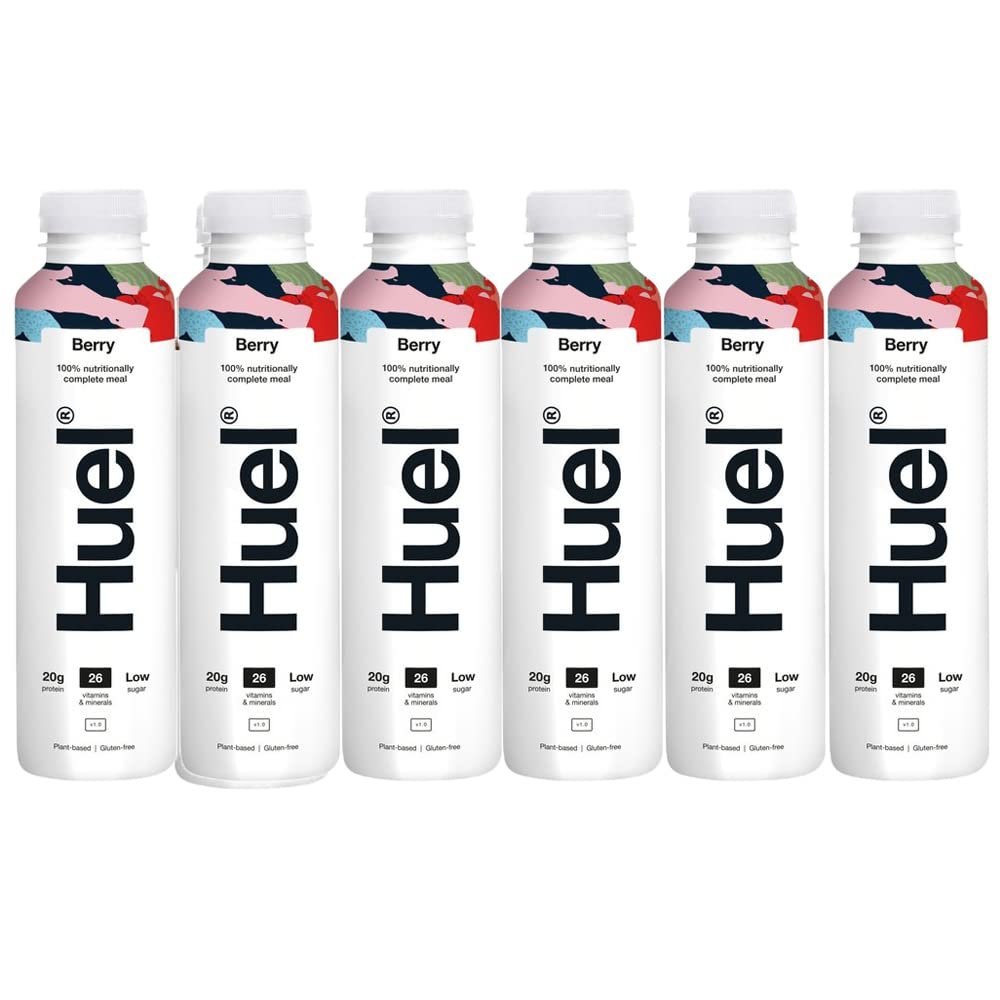 Huel Vegan Berry Fruit Drink Natural Smoothie Meal Vitamins Minerals Low Sugar Protein Juice (6 x 500ml)