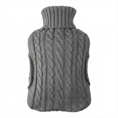 1ABOVE 2 Litre HOT Water Bottle with Premium Soft Knitted Cover for Feet,Shoulder,Hand,Back,Neck,Pregnancy and Menstrual Craps Pain Relief-Grey