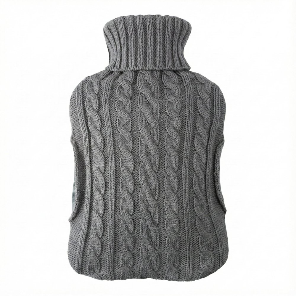 1ABOVE 2 Litre HOT Water Bottle with Premium Soft Knitted Cover for Feet,Shoulder,Hand,Back,Neck,Pregnancy and Menstrual Craps Pain Relief-Grey