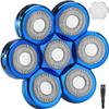 Blue 7D Men's Head Shaver Replacement Head With Blade Cover - 7 Blades Fit Freedom Grooming AidallsWellup Kibiy Telfun ATEEN Rozia Vifycim view 1