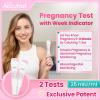 Accufast Pregnancy Test for Early Detection with Week Indicator to Tell You How Many Weeks Pregnant, hCG Urine Test with 99.99% Accurate & Quick Result (2 Tests) view 2