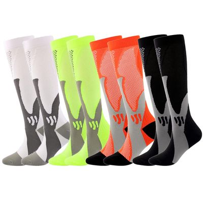 Linghe 4 Pairs Compression Socks for Men and Women, Is Best for Football, Travel, Flight, Athletics, Running, Calf Pressur Support, Nurse 20-25mmHg. (XXL, 05)