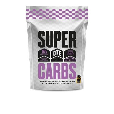 OTE Super Carbs - Energy Supplement Drink with 80g of Carbohydrates and a Balance of Electrolytes - Vegan-Friendly - 10 Servings (Blackcurrant)