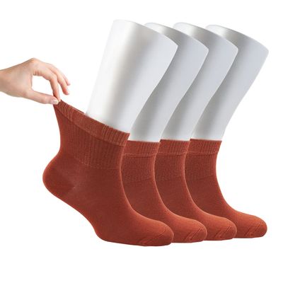 Cosyfeel Women Loose Diabetic Socks | 4-Pack Neuropathy Ankle Socks for Ladies | Super Soft Eco-Friendly Bamboo Material | Durable with Seamless Toe | Multicolour Patterns | 4 Seasons