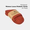 Cosyfeel Women Loose Diabetic Socks | 4-Pack Neuropathy Ankle Socks for Ladies | Super Soft Eco-Friendly Bamboo Material | Durable with Seamless Toe | Multicolour Patterns | 4 Seasons view 2