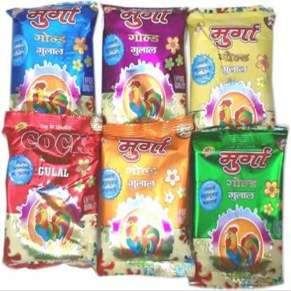 Holi Natural Organic Colour Powder Pack of 10 (Blue, Purple, Yellow, Red, Orange, Green, 100 g)