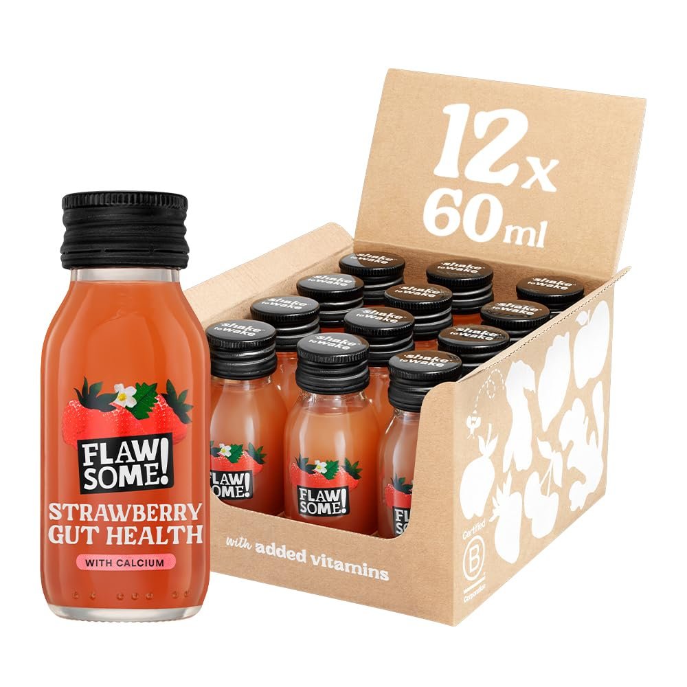 Flawsome! Prebiotic Shots (12x60ml) | Gut Health | 3g of Prebiotic Fibre in Every Shot | Whole Ingredients, Nothing Artificial | Natures Answer to Vitamin C Tablets | BCorp Certified