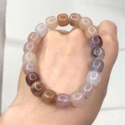 WKXCTS Bracelets Natural Jade Bracelet Women Jewelry Men Violet Golden Silk Jades Stone Bead Elastic Beaded Bangle Lucky Amulet Bracelets jewellery (Gem Color : Clear)