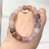 WKXCTS Bracelets Natural Jade Bracelet Women Jewelry Men Violet Golden Silk Jades Stone Bead Elastic Beaded Bangle Lucky Amulet Bracelets jewellery (Gem Color : Clear) view 1