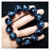 WKXCTS Bracelets Bracelet Natural Blue Tiger Eye Stone Jewelry Round Beads Crystal Fashion Braiding Men Women Gift jewellery (Metal Color : 14mm) view 1