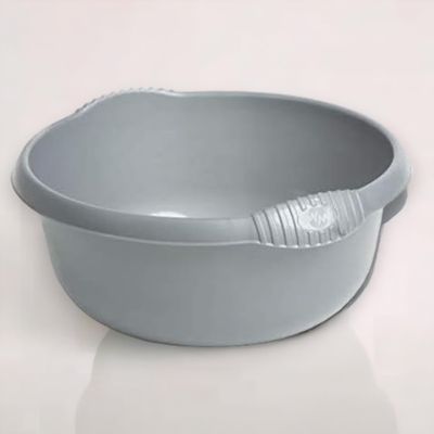 1 x 7 Litre Multipurpose Washing Up Basin Bowl for Kitchen, Home, Garden, Campaign, Outdoor Wash, Silver 32cm
