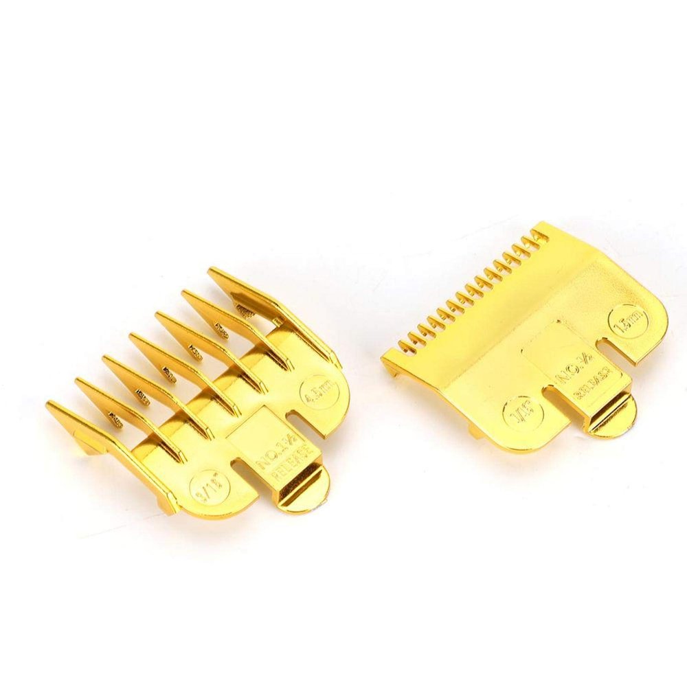 Hair Clipper Limit Comb, Reliable General Firm Guide Comb, For Hair Clipper Hairstylist Home Professional Hairstylist(Golden caliper 1.5MM+4.5MM)