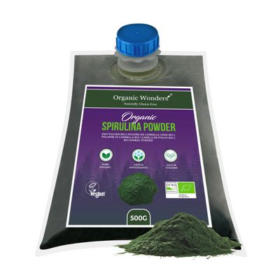 Organic Spirulina Powder | 200+ Servings | Detox | Immunity Support | Natural Protein Vegan Superfood | Juices, Smoothies by Organic Wonders
