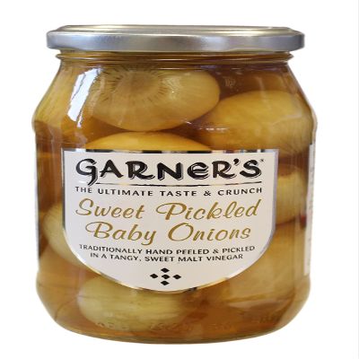 Garner's Sweet Pickled Baby Onions, In a Tangy Sweet Malt Vinegar, Vegan, Bulk Pack, 454 g (Pack of 6)