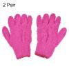 sourcing map Dusting Cleaning Gloves Microfiber Mittens for Plant Blinds Lamp Window, Rose Red 2 Pairs view 3
