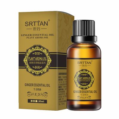 30ML SRTTAN Belly Drainage Ginger Oil, 1PC Natural Herbal Slimming Massage Oil, Slimming Tummy Ginger Oil, Relax Body Massager Organic Ginger Essential Oil for Swelling and Pain Relief