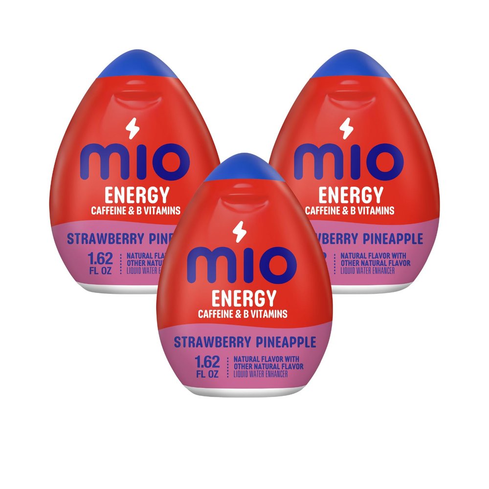 MiO Energy Liquid Flavor Enhancer with Caffeine and B Vitamins - 3 pack (Strawberry Pineapple Smash)