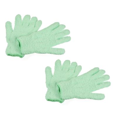 sourcing map Dusting Cleaning Gloves Microfiber Mittens for Plant Blinds Lamp Window, Mint Green 2 Pairs